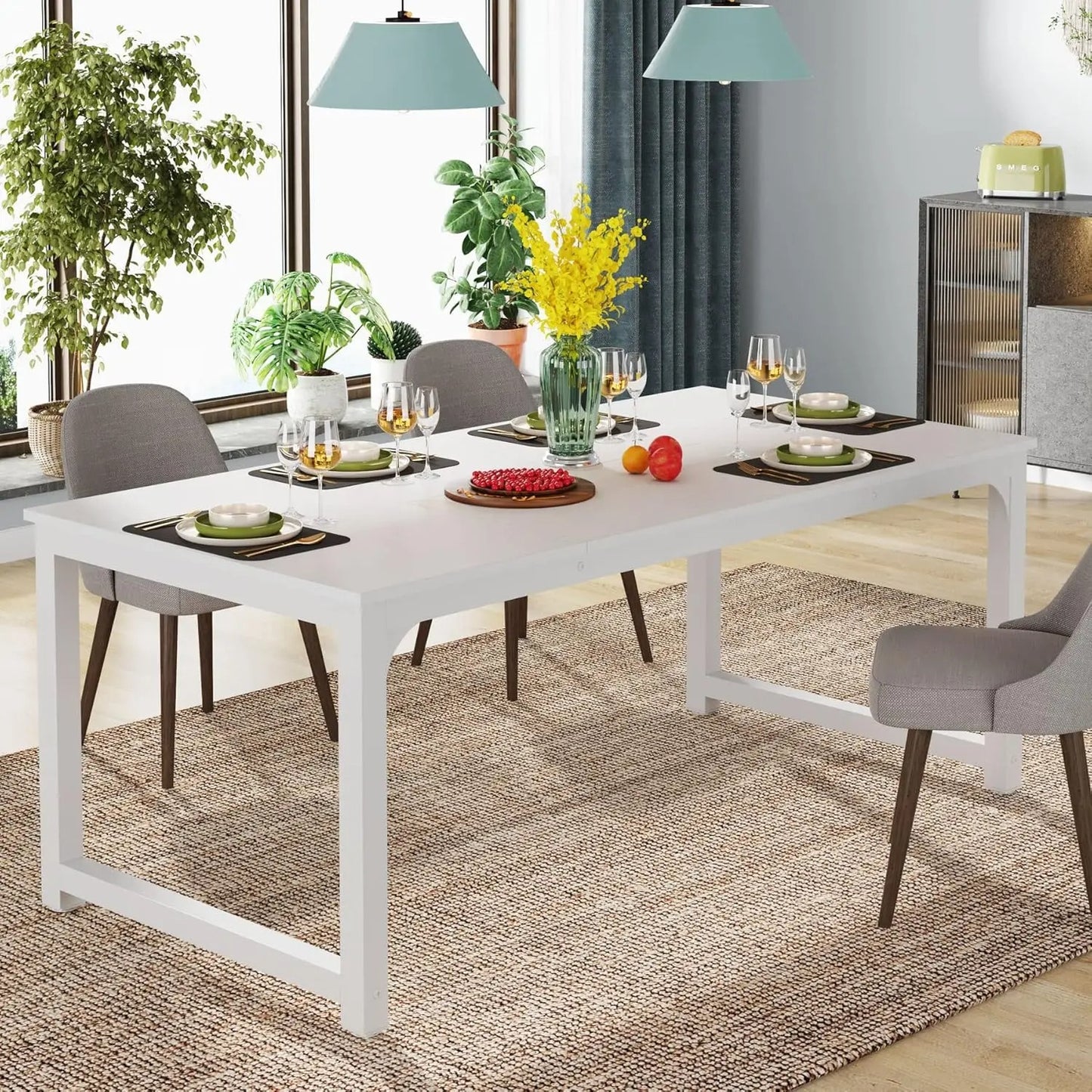 StellarLuma Office Table All White Edition