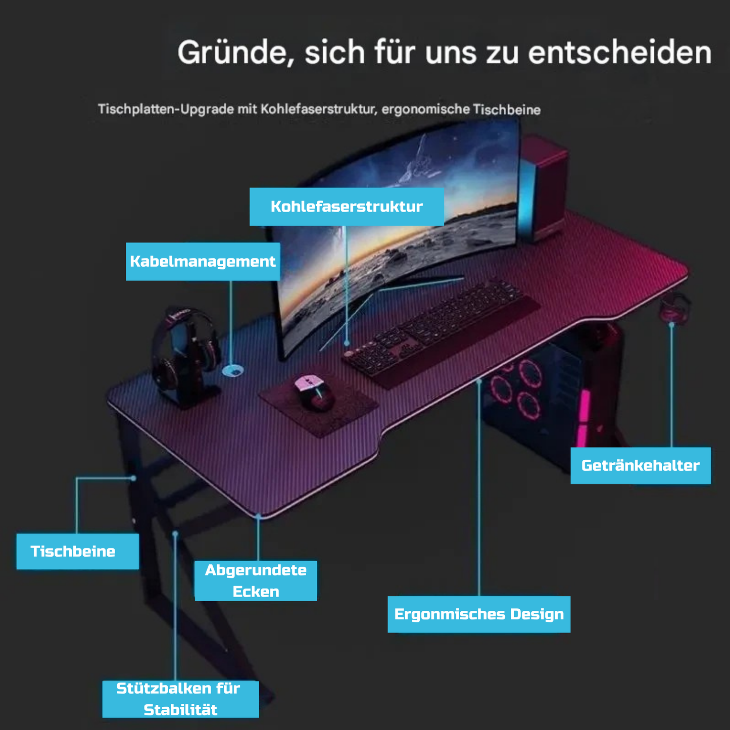 StellarLuma Pro Gaming-Schreibtisch