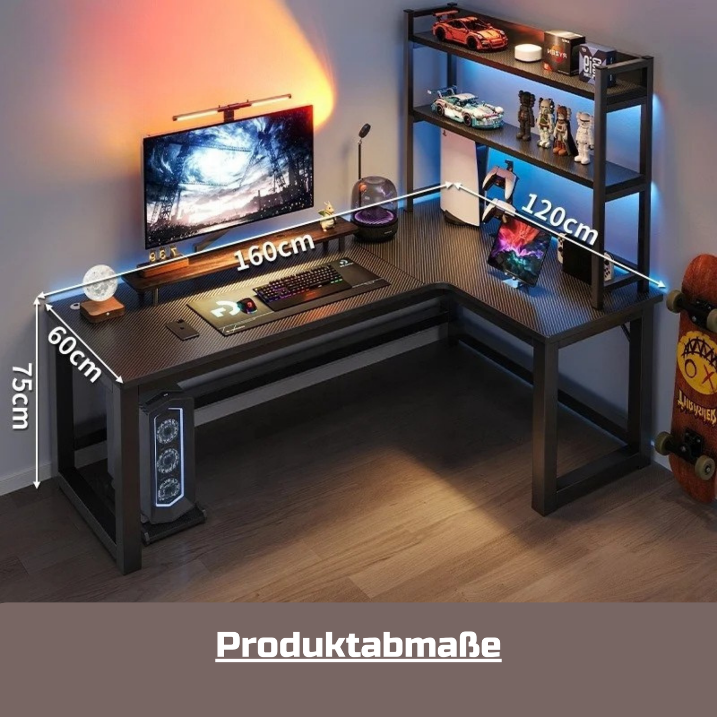 StellarLuma Gaming-Schreibtisch – L-Tisch