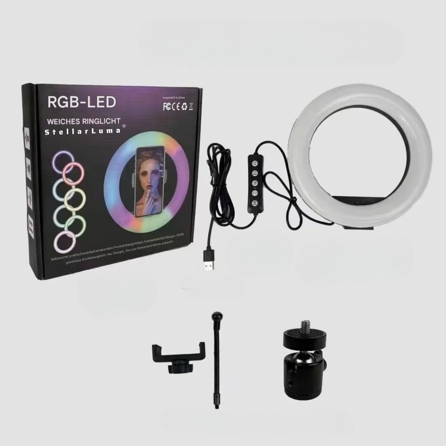 StellarLuma LED Ringlicht mit Stativ