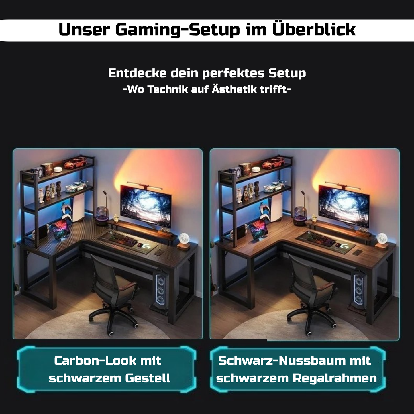 StellarLuma Gaming-Schreibtisch – L-Tisch