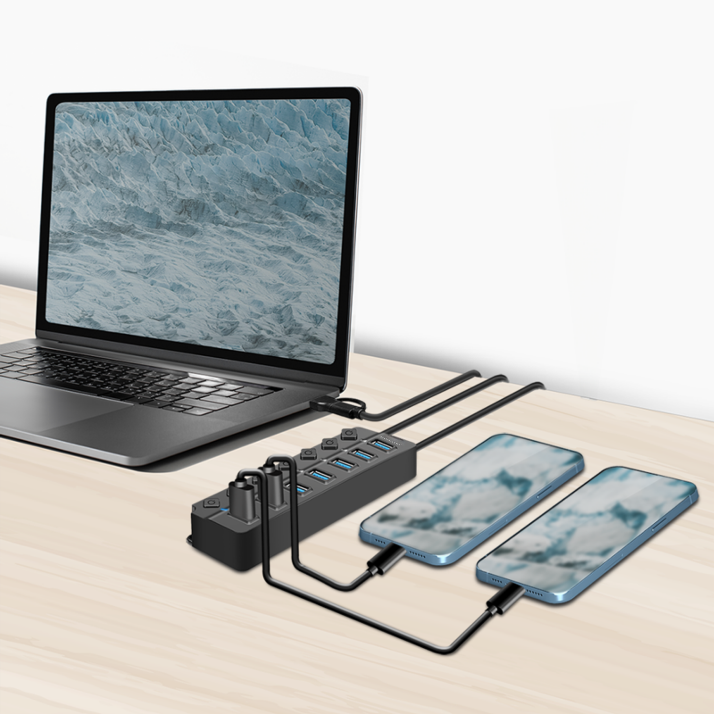 StellarLuma USB-C Hub mit EIN/AUS Schalter