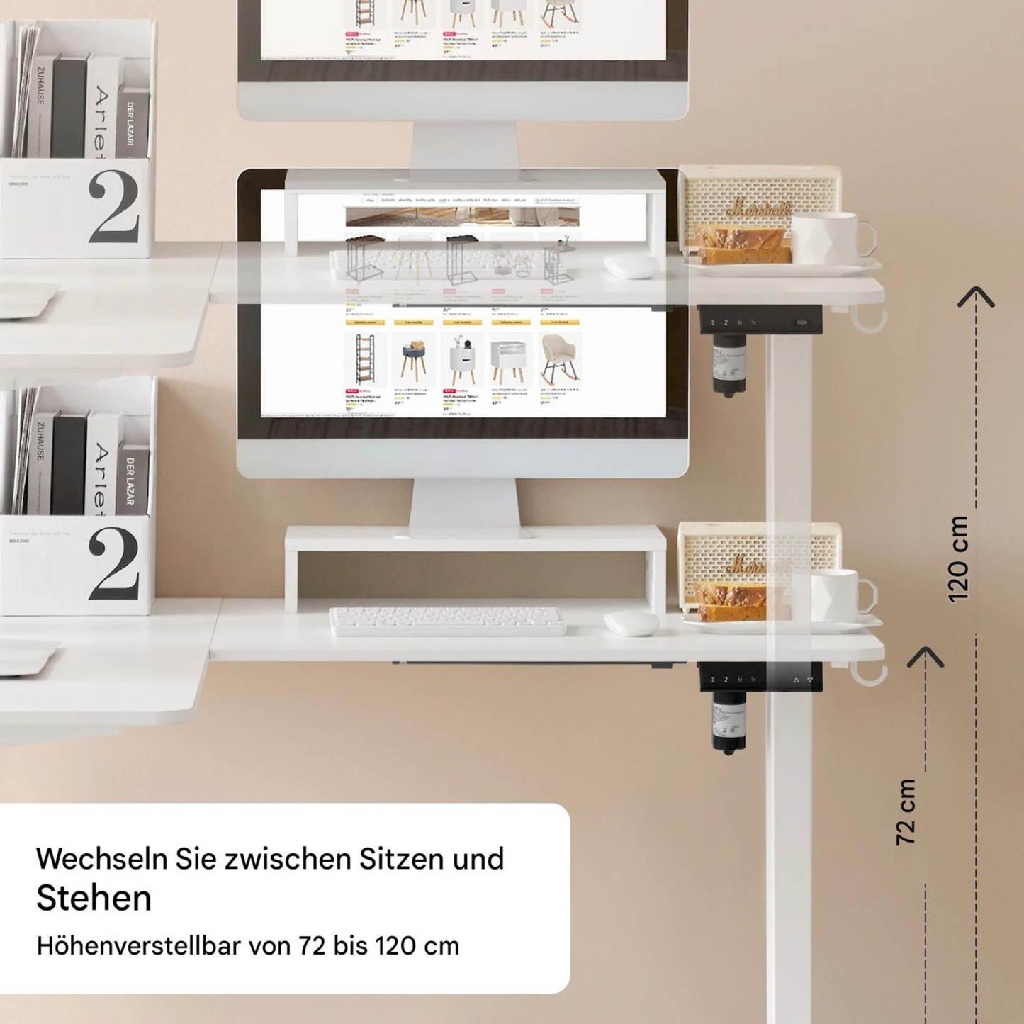 StellarLuma Gaming Table L-Form All White Edition