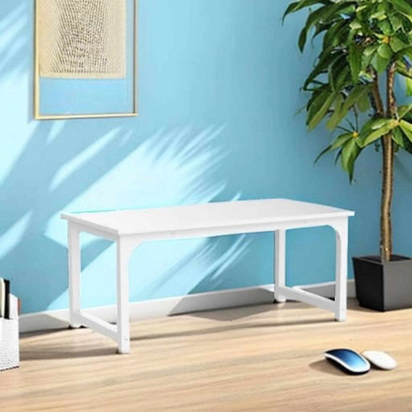 StellarLuma Office Table All White Edition
