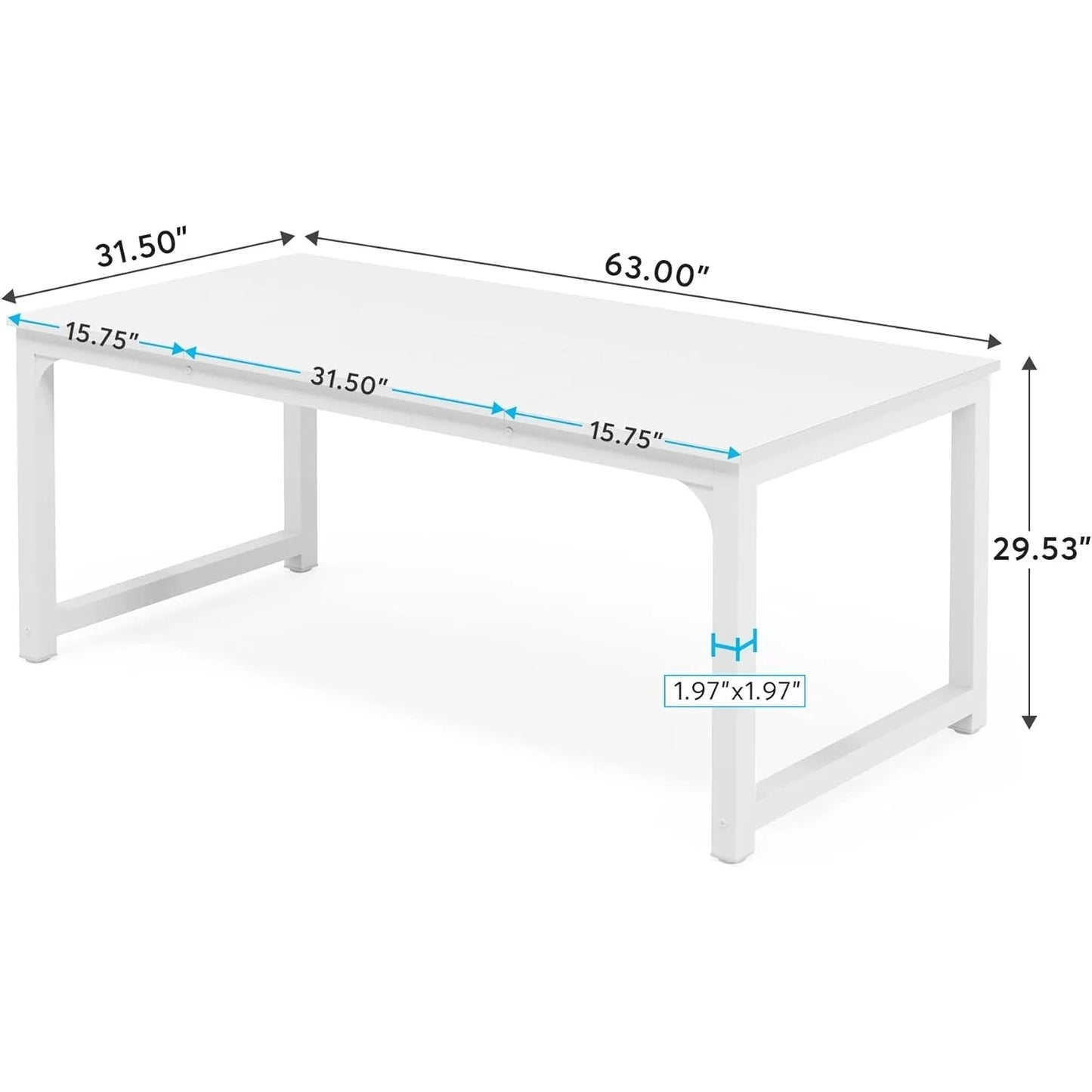 StellarLuma Office Table All White Edition