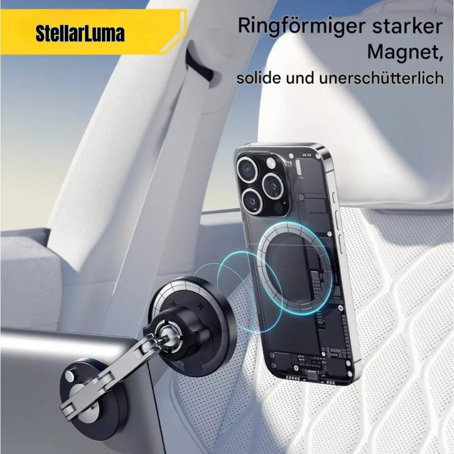 StellarLuma – Magnetische Handyhalterung mit MagSafe & 15W Ladefunktion für Auto & LKW