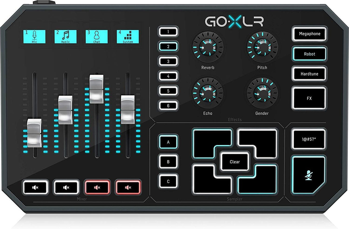 GoXLR Mischpult 4-Kanal Mixer, Soundboard und Voice-Effekten