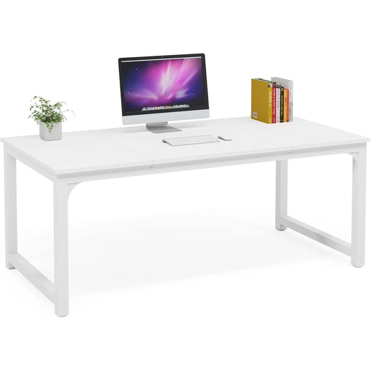 StellarLuma Office Table All White Edition